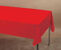 Disposable Classic Red Disposable Plastic 54" x 108" Tablecloths - Posh Party Supplies