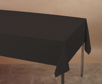 Disposable Black Velvet Disposable Plastic 54" x 108" Tablecloths - Posh Party Supplies