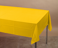 Discounted School Bus Yellow Tissue and Plastic 54" x 108" Tablecloths  - Posh Party Supplies