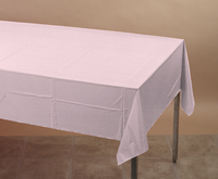 disposable classic pink plastic tablecloths, 12 count