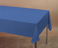 disposable true blue plastic tablecloths, 12 count