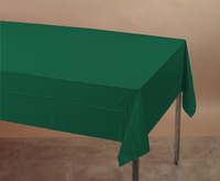 disposable hunter green plastic tablecloths, 12 count