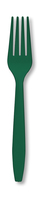 Disposable Hunter Green Plastic Premium Forks - Posh Party Supplies