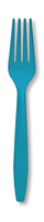 Disposable Turquoise Plastic Forks Wholesale, Case of 288 Premium Turquoise Plastic Forks, Bulk Party Box of Plastic Forks, Premium Plastic Forks