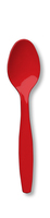 Disposable Classic Red Plastic Premium Spoons - Posh Party Supplies