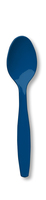 Disposable Navy Plastic Premium Spoons - Posh Party Supplies