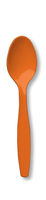 Disposable Sunkissed Orange Plastic Premium Spoons - Posh Party Supplies