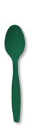 Disposable Hunter Green Plastic Premium Spoons - Posh Party Supplies