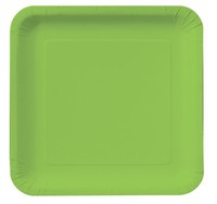 Disposable Fresh Lime Square 7.25" Paper Cake Plates - Posh Party Supplies