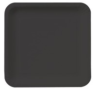 Disposable Black Velvet Square 7.25" Paper Cake Plates - Posh Party Supplies