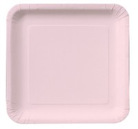 Disposable Classic Pink Square 7.25" Paper Cake Plates - Posh Party Supplies