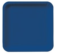 Disposable Navy Square 7.25" Paper Cake Plates - Posh Party Supplies