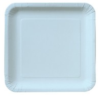 Disposable Pastel Blue Square 7.25" Paper Cake Plates - Posh Party Supplies