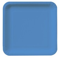 Discounted True Blue Square 9" Square Paper Dinner Plates - Posh Party Supplies