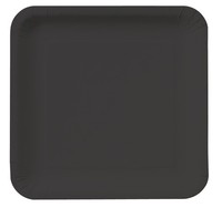 Discounted Black Velvet Square 9" Square Paper Dinner Plates - Posh Party Supplies