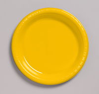 Disposable School Bus Yellow 6.75" Plastic Lunch Plates - Posh Party Supplies