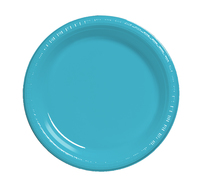 Disposable Bermuda Blue 6.75" Plastic Dessert Plates - Posh Party Supplies