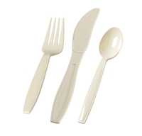 White Heavy Plastic Cutlery Combo - Posh Party Supplies