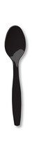 Disposable Black Extra Heavy Plastic Spoons - 1000 Spoons