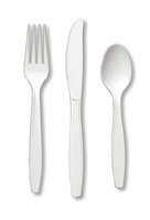 Plastic White Extra Heavy Assorted Cutlery  - Posh Party Supplies