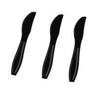 Disposable Black Plastic Knives - Posh Party Supplies