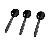Disposable Black Plastic Soup Spoons - 1000 Soup Spoons