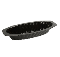 Elegant Plastic Black 15  oz. Plastic Serving Boat - 300 Plastic Bowls