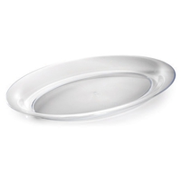 Black 11" x 16" 128 oz. Oval Plastic Bowl  - Posh Party Supplies