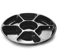 Plastic Black 14'' 7 Compartment Tray  - Posh Party Supplies