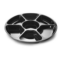 Plastic Black 16" 7 compartment Tray  - Posh Party Supplies