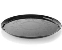 Plastic Black Classic 12" Round Tray  - Posh Party Supplies
