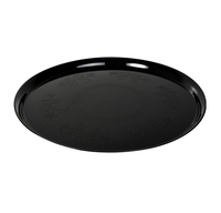 Black Supreme 14" Round Tray - 25 Plastic Trays per case.