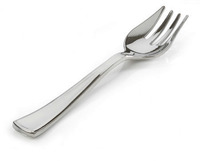 Disposable Silver Plastic Serving Forks  - Posh Party Supplies
