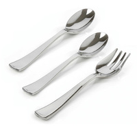 Silver Plastic 3 Piece Serving Set