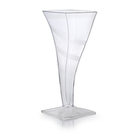 Plastic Clear Tiny Square Champagne Flute  - Posh Party Supplies