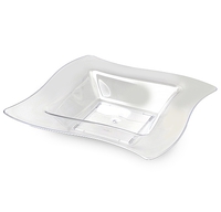Fancy Black 128 oz. Serving Plastic Wave Bowl  - Posh Party Supplies