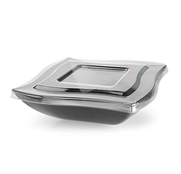 Pretty Clear 64 oz Flat Plastic Wave Lid  - Posh Party Supplies
