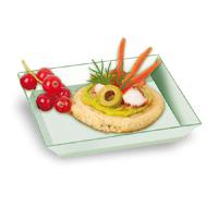 Klarity Square Transparent Mini Plate-4 X 4 " - 100