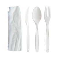 Cutlery Set Individually Wrapped In Oxo:Fork, Knife, Spoon And Napkin ( Pla)-7" - 250
