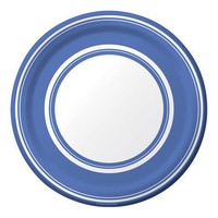 True Blue Stripe 10.25" Banquet Paper Plates- 96 Paper Plates
