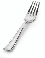 Disposable Elegant Silver Plastic Forks - Posh Party Supplies