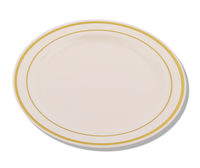 Elegant Bone with Gold 6" Round Plastic Plate - Posh Party Supplies