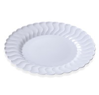 White 10.25" Plastic Round Dinner Plates  - Posh Party Supplies