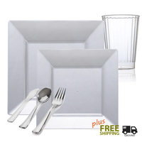Square Clear Plastic Tableware Wedding Package