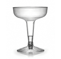 Clear Plastic 4 oz. 2 Piece Old Fashioned Champagne Glass - Posh Party Supplies