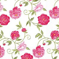 Pretty Peony Pink Designer Paper Napkins - Posh Party Supplies