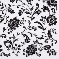 Elegant Arabesque White Black Designer Lunch Napkins - Posh Party Supplies