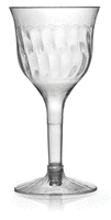 Elegant 6 oz. 2 Piece Wine Plastic Goblet - 120 Long Stem Goblets