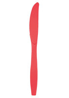 coral plastic disposable knives
