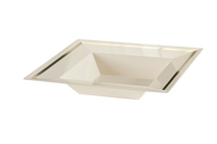 Elegant Square 5 oz ivory & gold plastic dessert bowls - Posh Party Supplies
